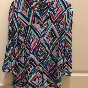Multicolored Geometric Blouse